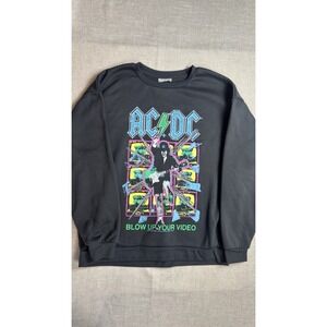 AC/DC Blow Up Your‎ Video Sweatshirt Mens Large Gray Crewneck Rock Band